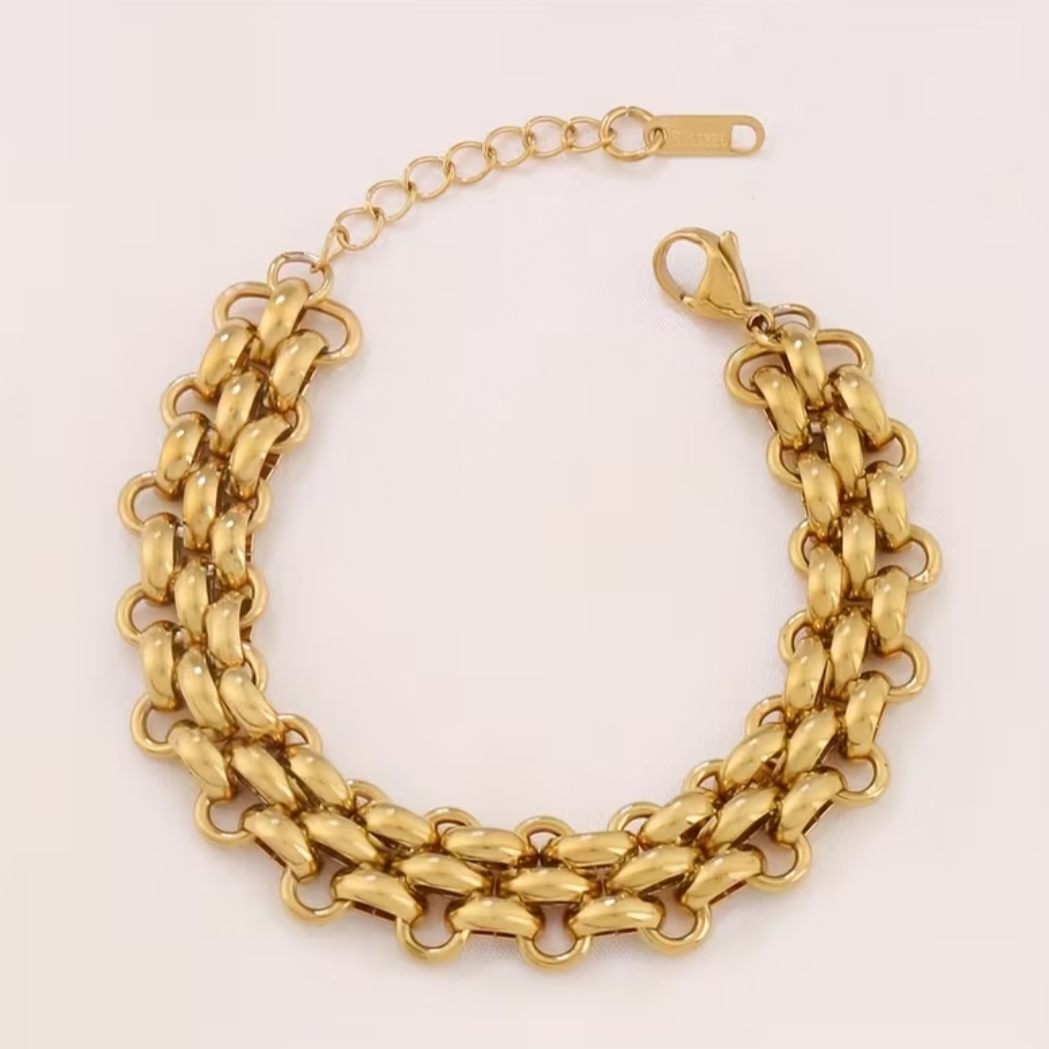 18 Kt Gold Over Titanium Bracelet